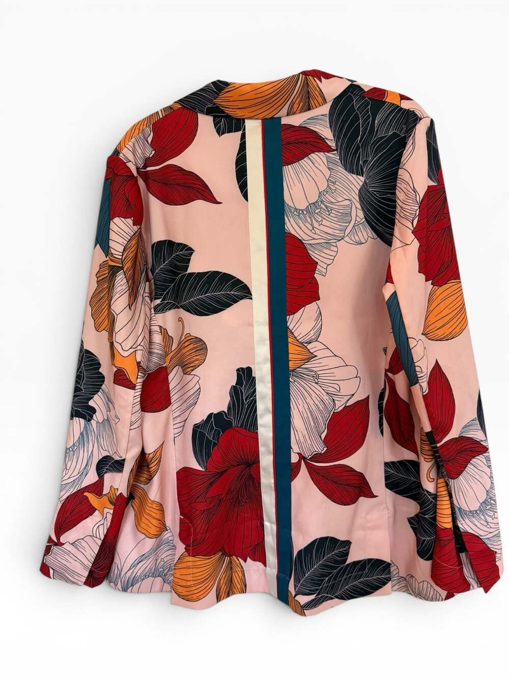 Anatomie Floral Print Blazer Size L Pink Multicolor Tropical Flower Single Butto - Picture 2 of 9